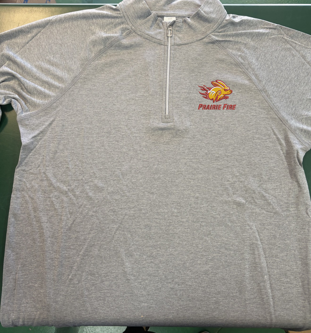 Spring 2026 Prairie Fire 1/2 Zip Pullover – Grey (Embroidered Sparky Edition)