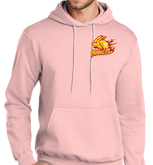 Pink Hoodie Sweatshirt with Prairie Fire Logo