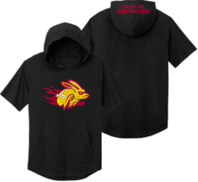 Black Short Sleeve Hooded T-Shirt